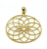 Genuine 9k 9ct Yellow, Rose or White Gold Flower of Life Pendant