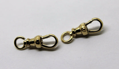 Genuine 9ct Solid 2 X Yellow Gold Albert Swivel Clasp 15mm Size