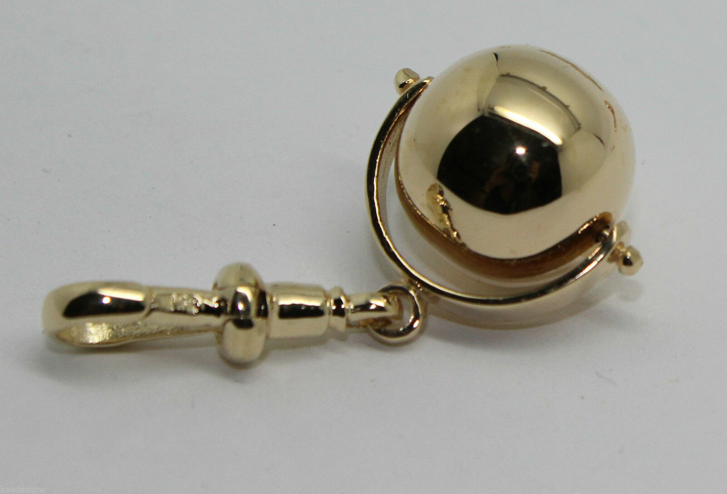 New 9ct Yellow or Rose or White Gold Plain 14mm Ball Spinner with Swivel Clasp