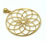 Genuine 9k 9ct Yellow, Rose or White Gold Flower of Life Pendant