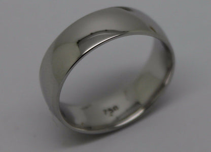 Genuine 18ct Hallmarked 750 Heavy White Gold Full Solid 7mm Wedding Band