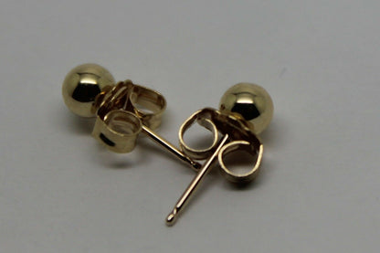 Kaedesigns New 9ct 375 Yellow Gold 4mm Stud Ball Earrings