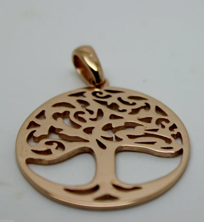 Genuine Heavy Solid 9ct Yellow Or Rose Or White Gold Tree Of Life Large Pendant