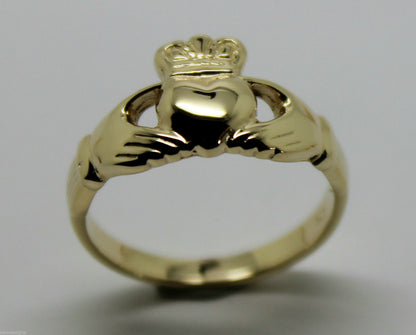 Genuine 9ct 375 Solid Yellow, Rose or White Gold Claddagh Celtic Friendship Ring In Your