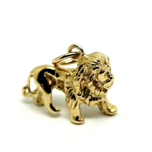 Kaedesigns, Heavy 3D 9ct Yellow Or Rose Or White Gold Lion Charm Or Pendant