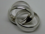 Sterling Silver Size O 1/2 Russian Wedding Band Ring, 5mm wide x 3 bands