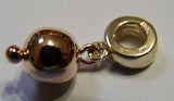 Genuine 9ct Yellow or Rose or White Gold or Silver Ball bead for charm bracelet