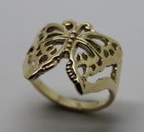 Solid 9ct White Or Rose Or Yellow Gold Large Butterfly Ring Choose Size 236