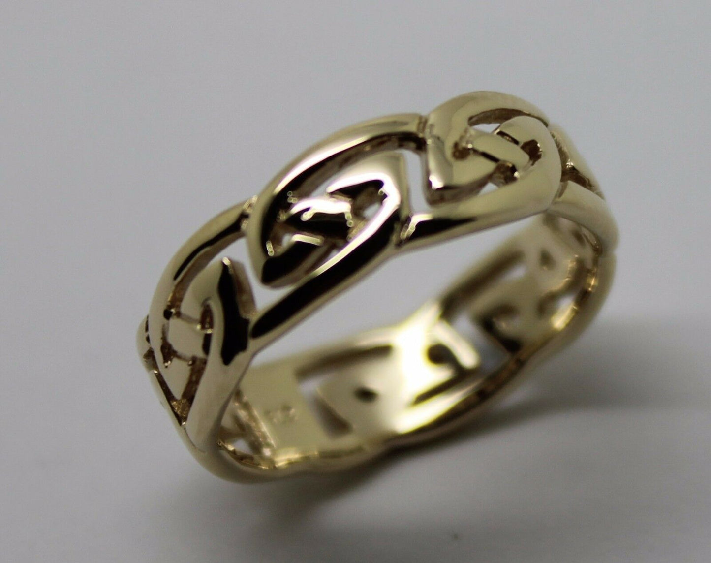 Kaedesigns, New Genuine Size N 9ct 9kt Full Solid Yellow, Rose or White Gold Celtic Weave Ring 274