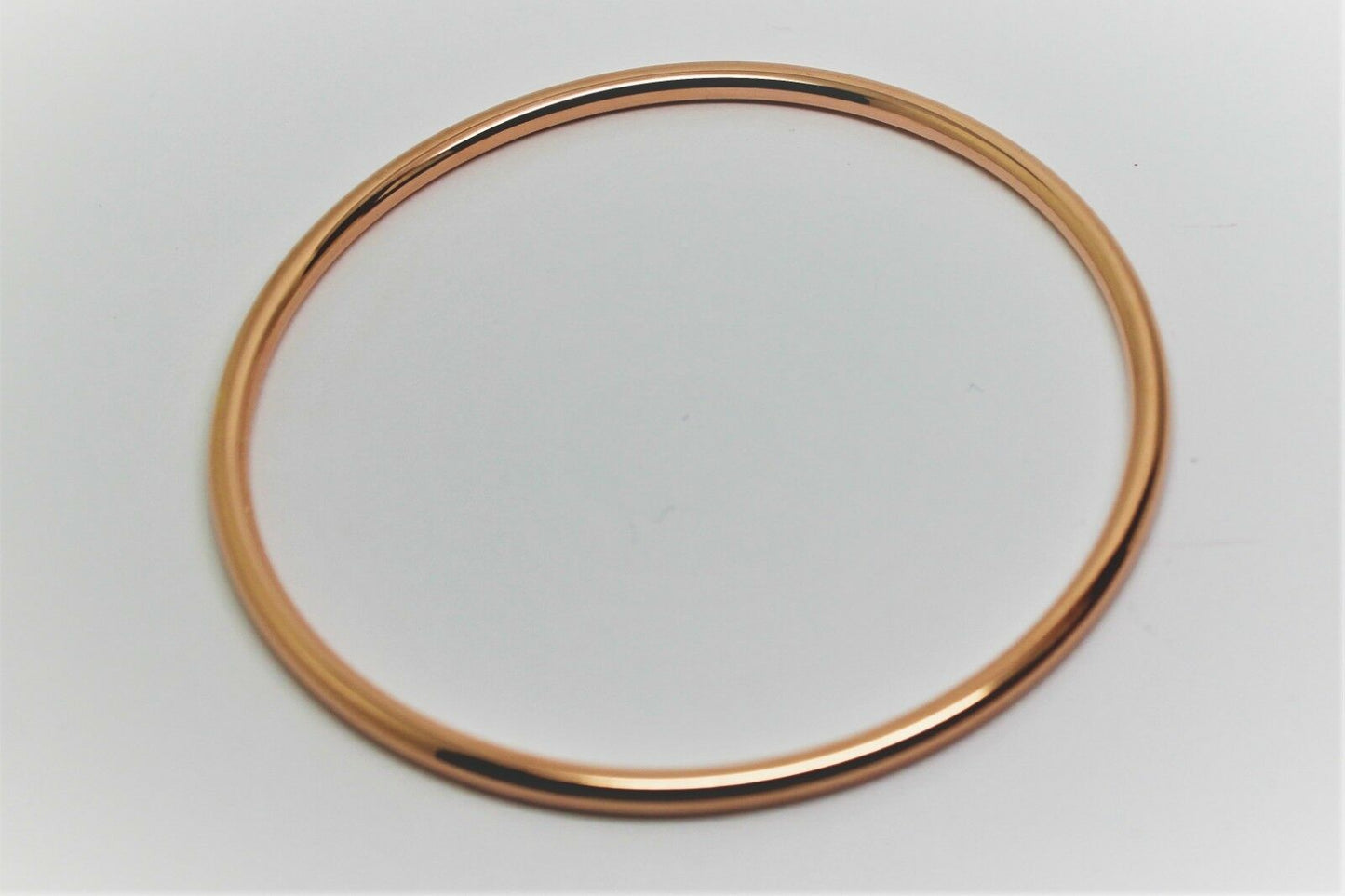 Genuine New 9ct Rose gold 3mm wide Hollow GOLF bangle 63mm diameter