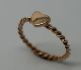 Size P New Solid 9ct Yellow, Rose Or White Gold Heart Signet Ring Twisted Band