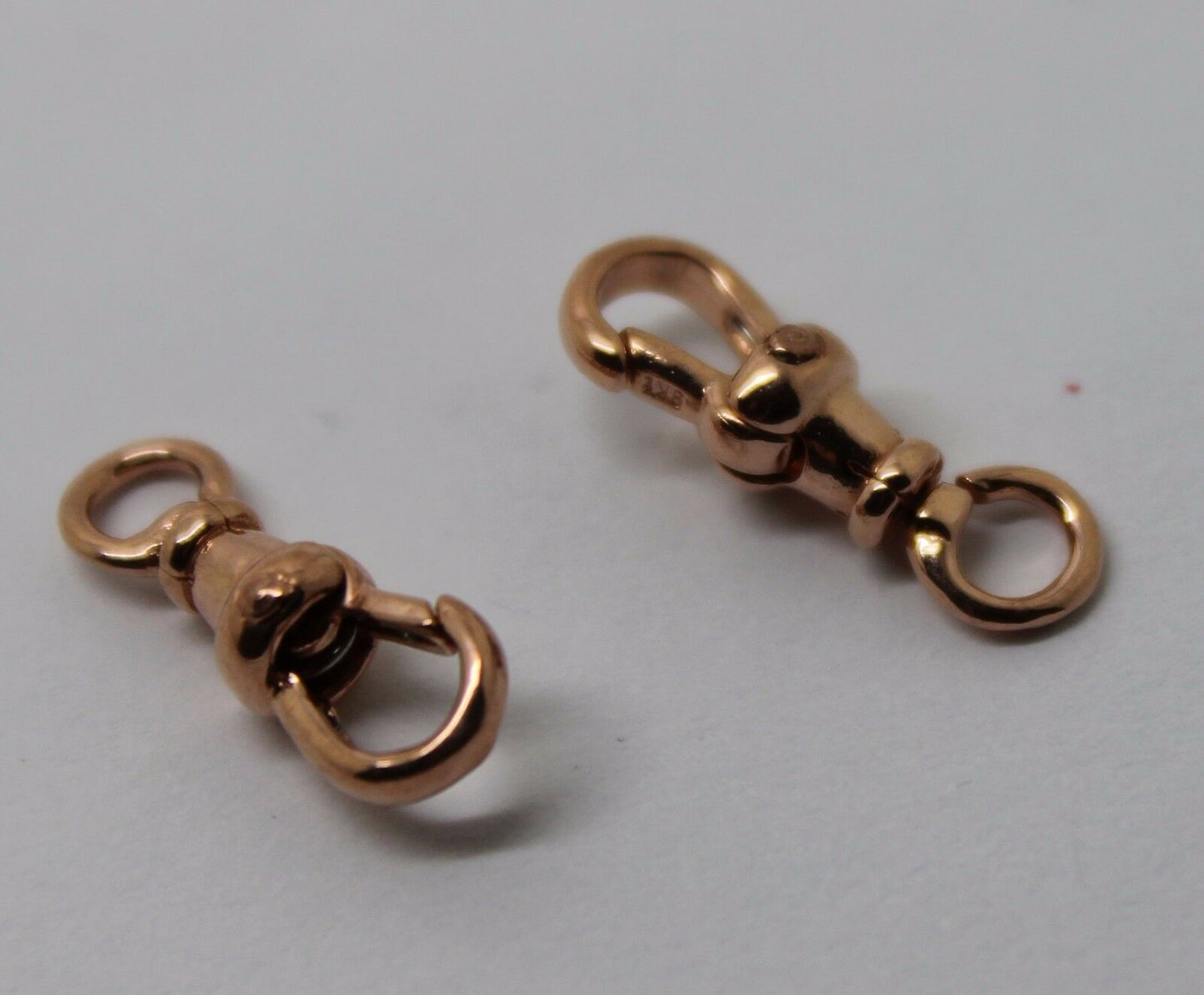 Genuine 9ct 9k Solid 2 X  Rose Gold Albert Swivel Clasp 15mm Size