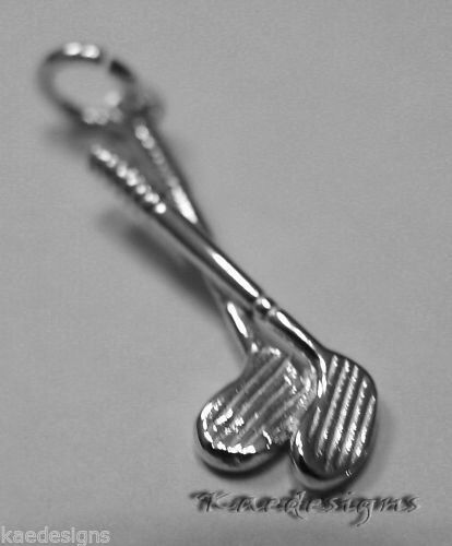 Kaedesigns, New Genuine Sterling Silver 925 Golf Clubs Pendant Charm