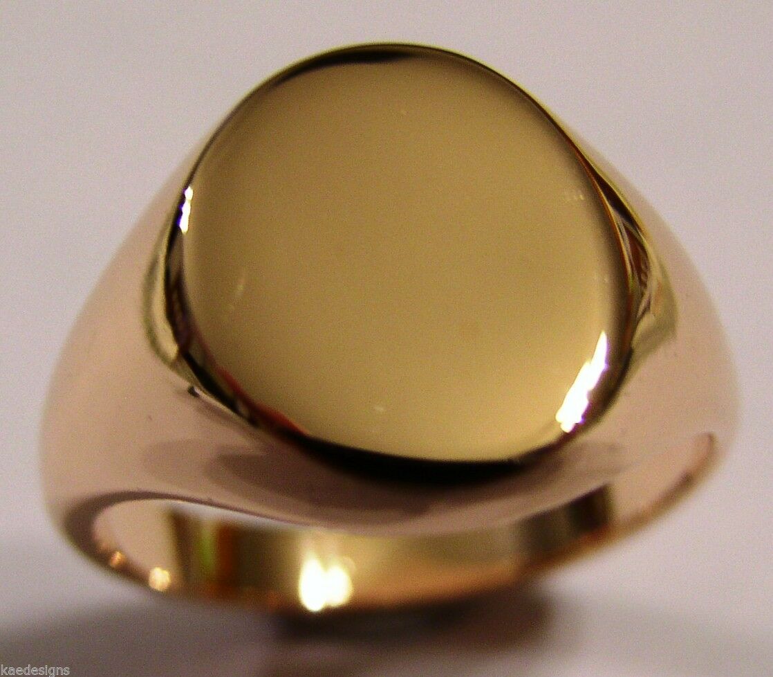 Genuine Heavy 375 Solid 9ct White Or Rose Or Yellow Gold Oval Signet Ring Size N to X