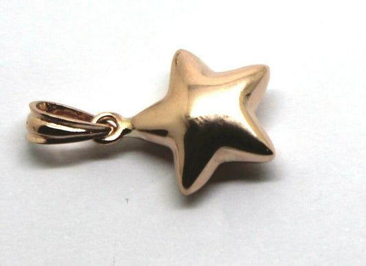 Genuine Full 9ct 9kt Genuine Yellow, Rose or White Gold Star Pendant