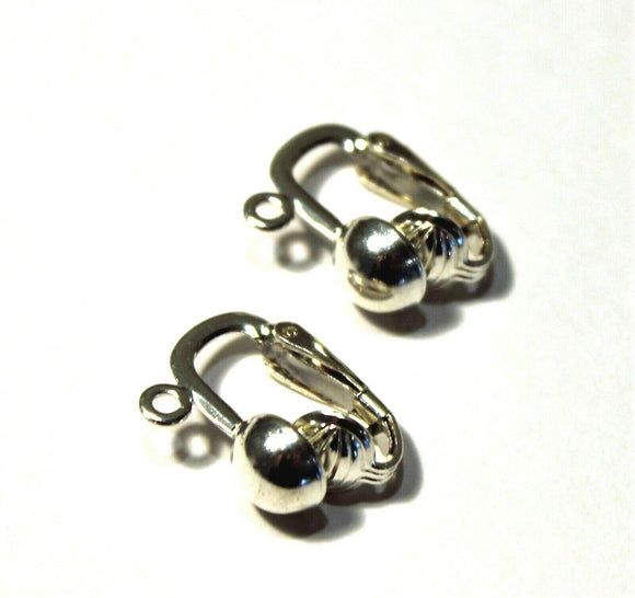 Sterling Silver 6mm Half Ball Clip Continental Clip Hooks