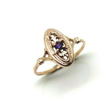 Kaedesigns New Genuine 9ct Yellow, Rose or White Gold Delicate Amethyst Filigree Ring