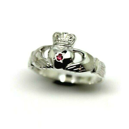 Kaedesigns New Sterling Silver 925 Ruby (Birthstone July) Claddagh Ring