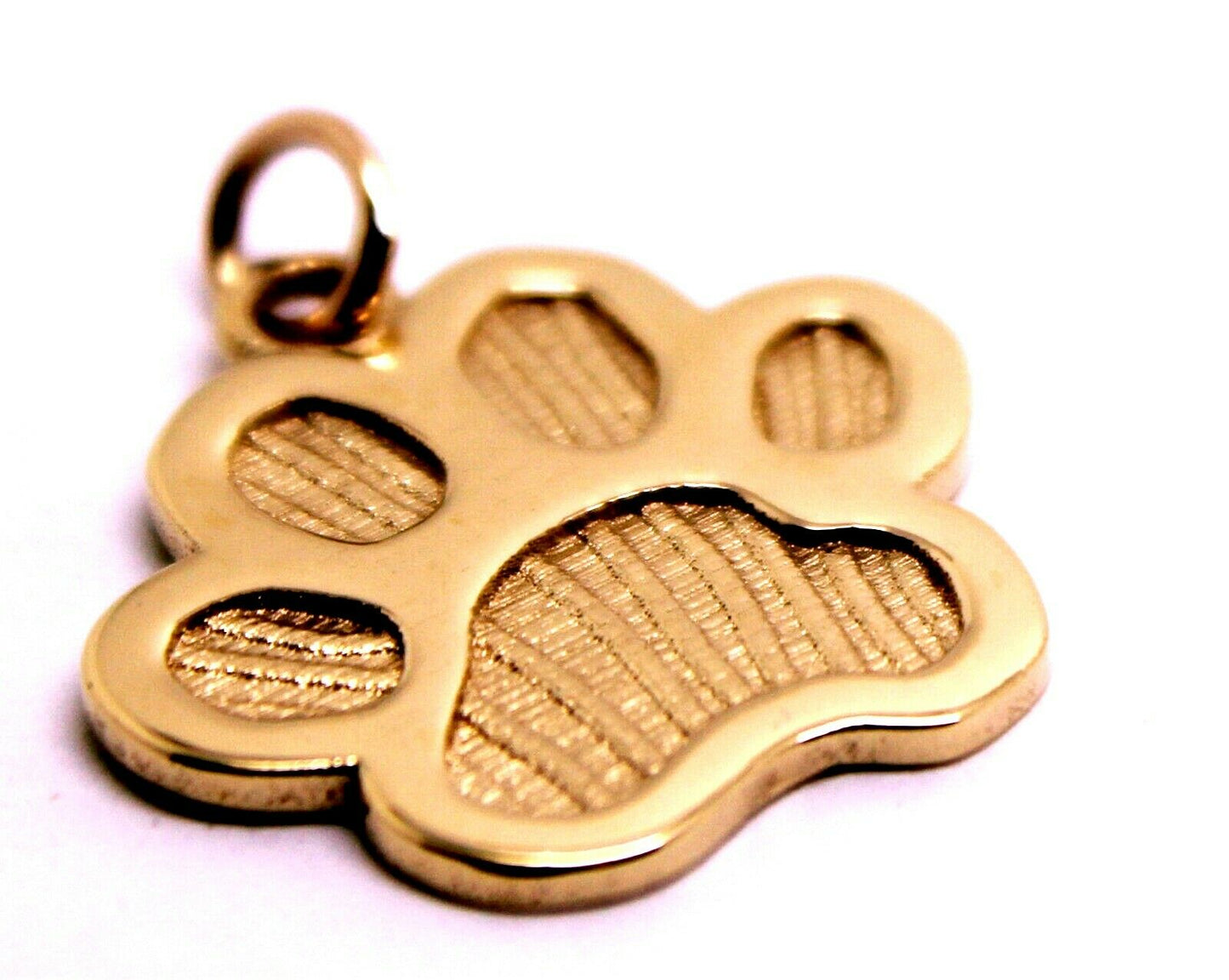 Kaedesigns, Large 9ct Yellow or Rose or White Gold charm Dog Animal PAW Pendant