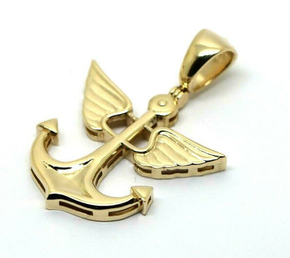 Genuine, Large Heavy 9ct 9kt Yellow, Rose or White Gold or Sterling Silver Large Solid Anchor Boat Pendant