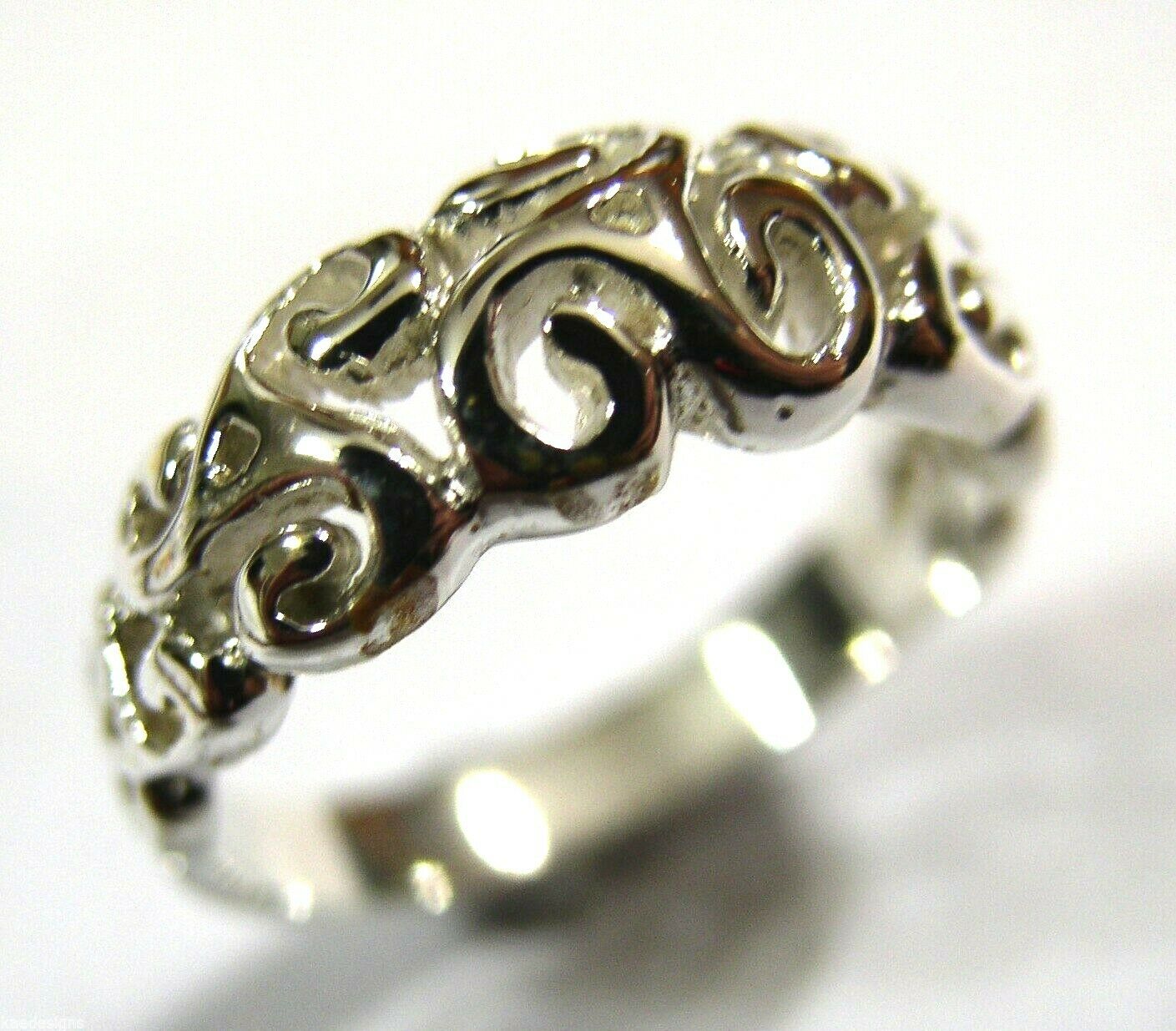 Kaedesigns, New Genuine 9ct 9kt Yellow, Rose or White Gold Solid Swirl Filigree Ring 358