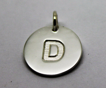 Kaedesigns, Genuine Solid Sterling Silver Initial Pendant - All Letter Available