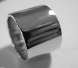 Size M Genuine New 9kt 9ct White Gold / 375, Full Solid 14mm Extra Wide Band Ring