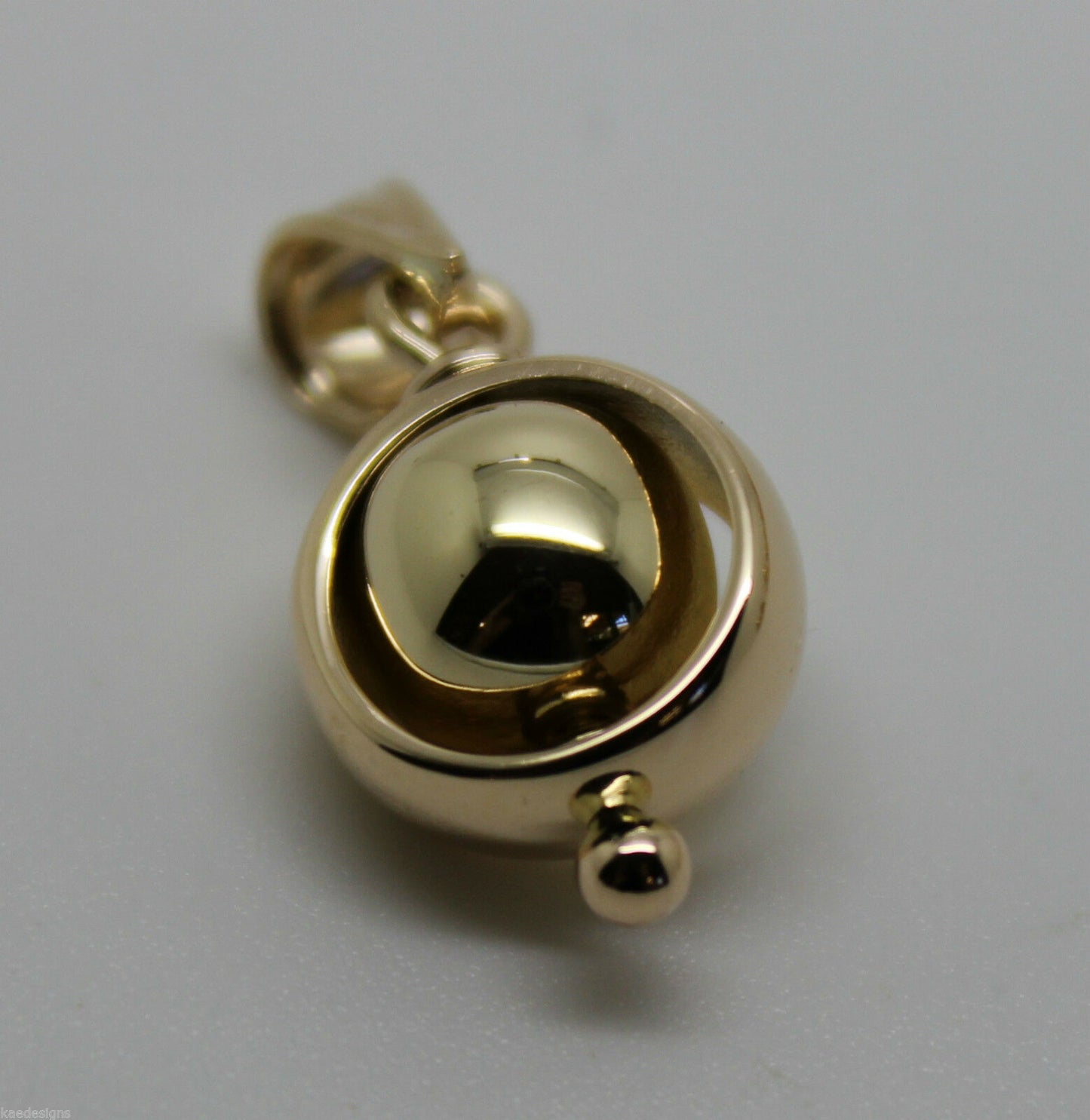 Kaedesigns New 9ct 9K Yellow, Rose or White  Gold Euro Belcher 8mm Ball Drop Pendant