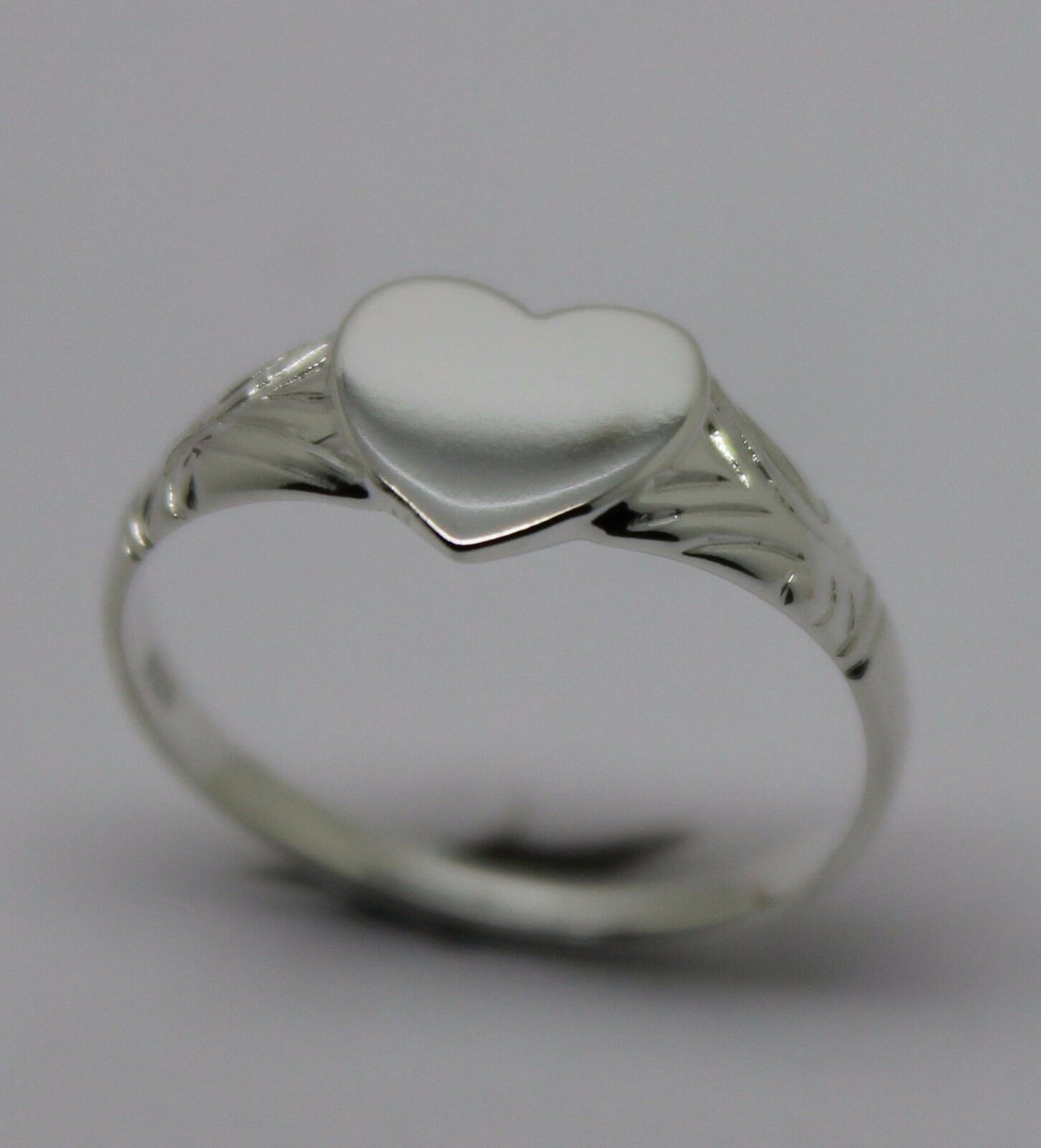 Kaedesigns New Solid New Sterling Silver Heart Signet Ring Size M