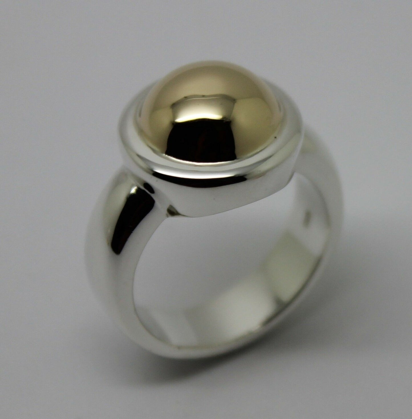 Size Q 1/2  Kaedesigns New Genuine Sterling Silver & 9ct Yellow Gold Half Ball Ring