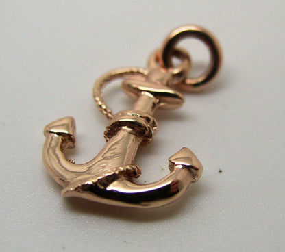 Kaedesigns, Genuine New 9ct 9kt Yellow, Rose or White Gold Solid Anchor Boat Pendant / Charm