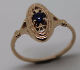 Size Q New Genuine 9ct Yellow, Rose or White Gold Delicate Blue Sapphire Filigree Ring
