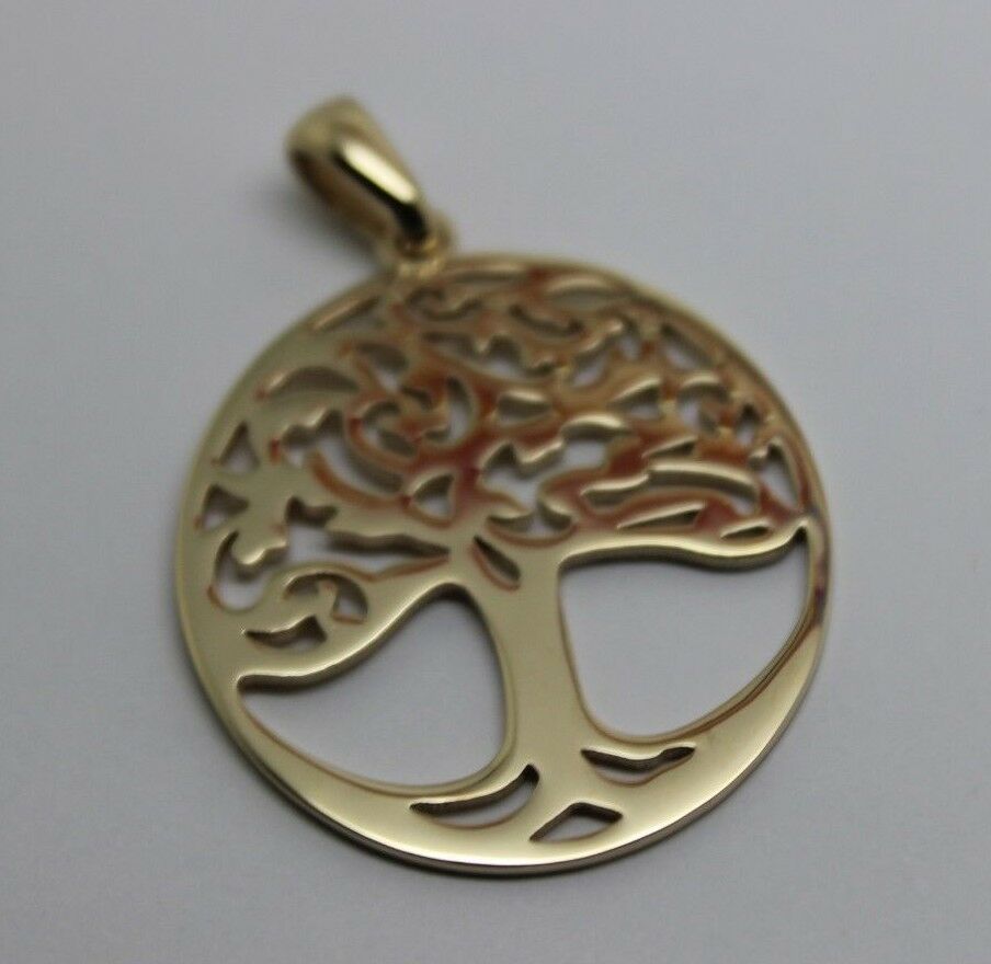 Genuine Heavy Solid 9ct Yellow Or Rose Or White Gold Tree Of Life Large Pendant