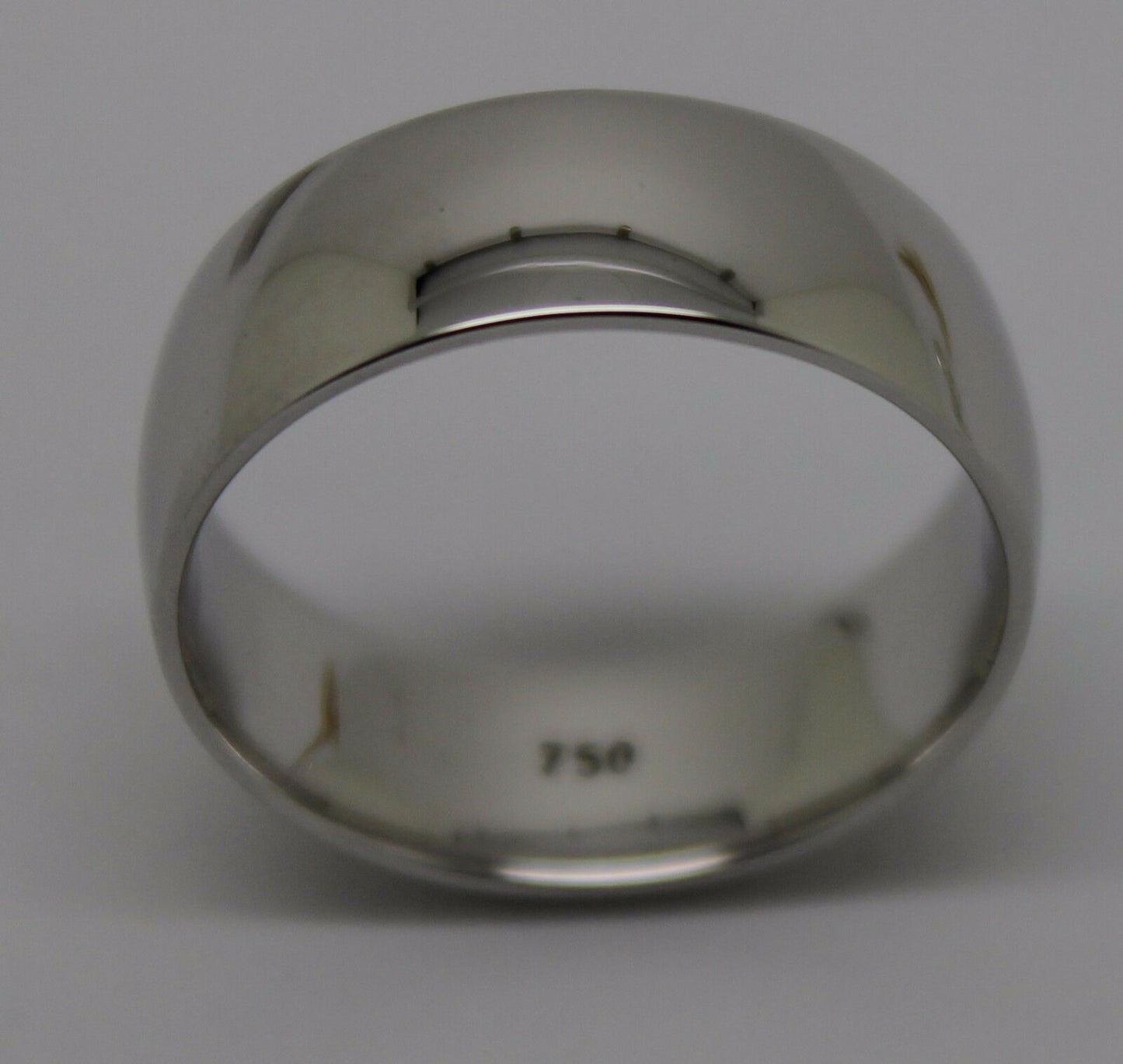 Size L Genuine 18ct Hallmarked 750 Heavy White Gold Full Solid 6mm Wedding Band