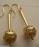 Kaedesigns, 9ct Yellow Or White Or Rose Gold 375 12mm Filigree Ball Hook Earrings