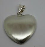 Sterling Silver Matt Finish / Brushed 925 Large Bubble Heart Pendant