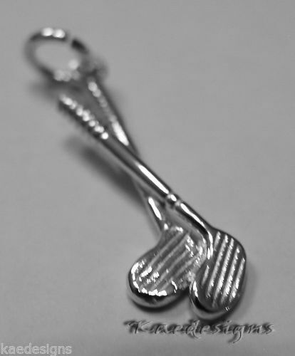 Kaedesigns, New Genuine Sterling Silver 925 Golf Clubs Pendant Charm