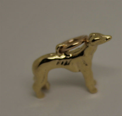 Kaedesigns, 3D 9ct Yellow Or Rose Or White Gold Greyhound Dog Charm Or Pendant