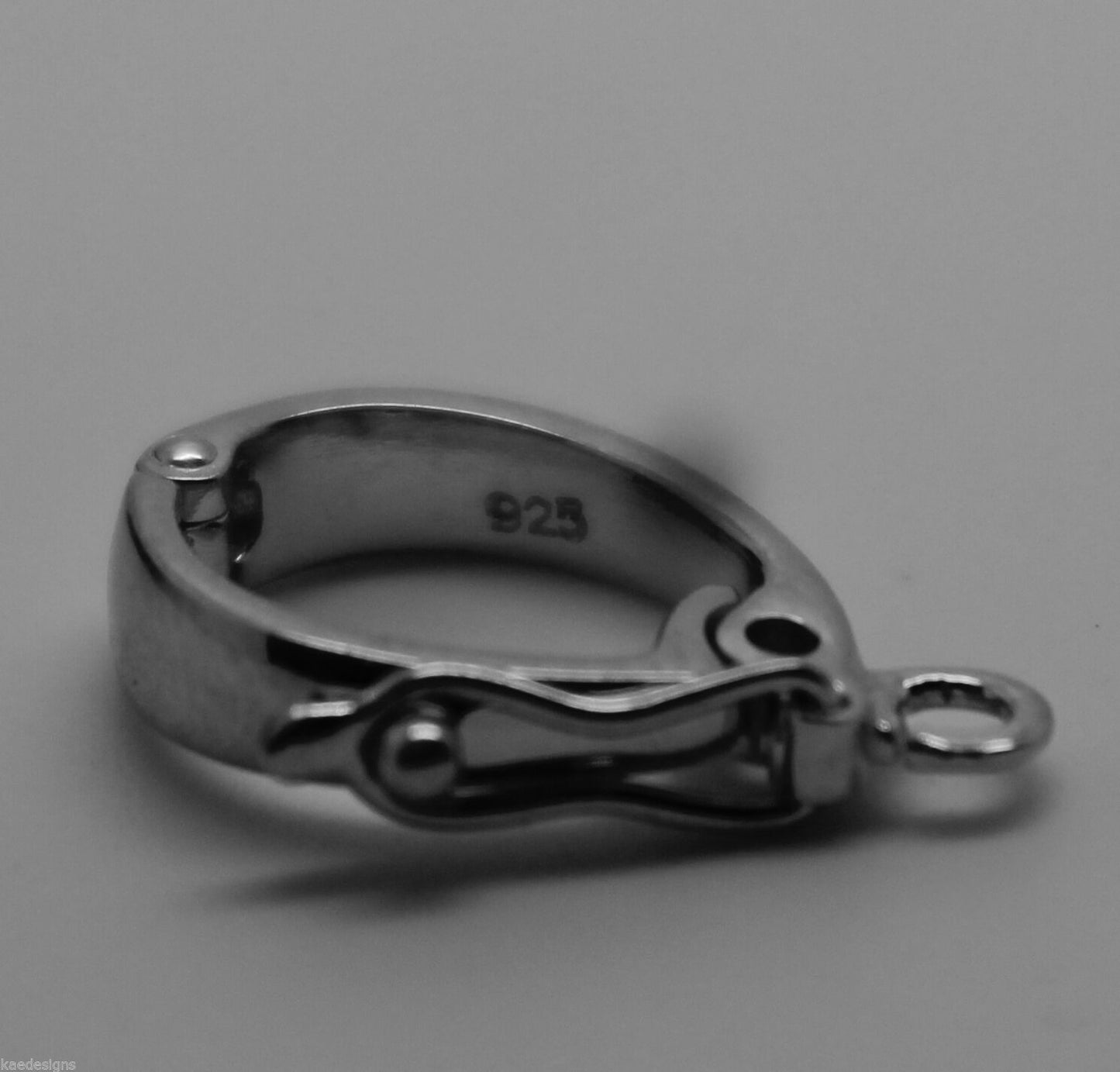 Sterling Silver 925 15mm Enhancer Bail Clasp jump ring & safety latch