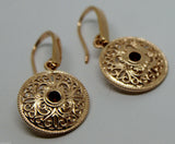 Kaedesigns New Genuine 9ct Yellow, Rose or White Gold Antique Red Ruby Filigree  Earrings