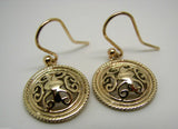 Kaedesigns, Heavy 9ct Yellow Or White Or Rose Gold  Filigree Round Hook Earrings