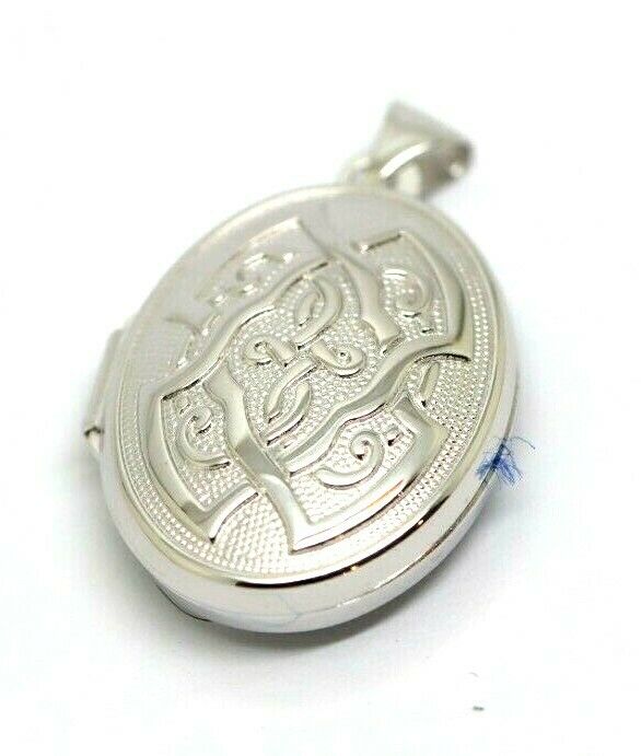 Genuine Sterling Silver 925 Oval Celtic Locket Pendant With 2 Photos