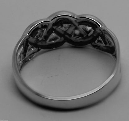 Genuine Solid 9ct White Or Rose Or Yellow Gold Celtic Knot Ring Choose Size