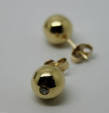 Kaedesigns, 9ct 9k Yellow or White or Rose Gold 10mm ball Stud Diamond Drop Earrings
