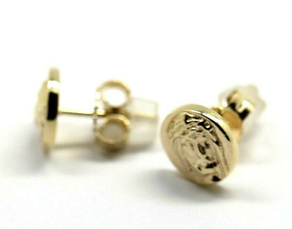 Genuine 9ct 9k Yellow Gold 9mm Stud Jesus Earrings *Free Post