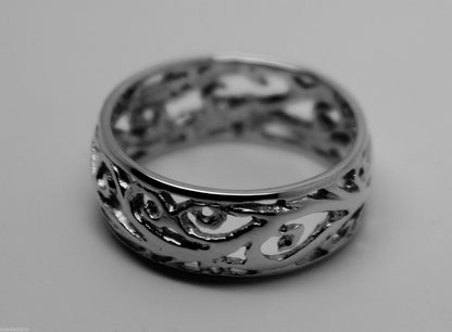 Kaedesigns Genuine Wide Sterling Silver 925 Filigree Vine Ring 235