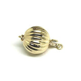 Genuine 9ct Yellow Gold 6mm, 7mm, 8mm, 10mm, 12mm Corrugated Ball Pearl Clasp