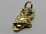 Kaedesigns Genuine 9ct Yellow or Rose or White Gold or Sterling Silver Wise Owl Charm or Pendant