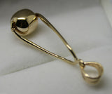 Genuine Solid 9ct Yellow Or Rose Or White Gold 8mm Long Swirl Ball Pendant