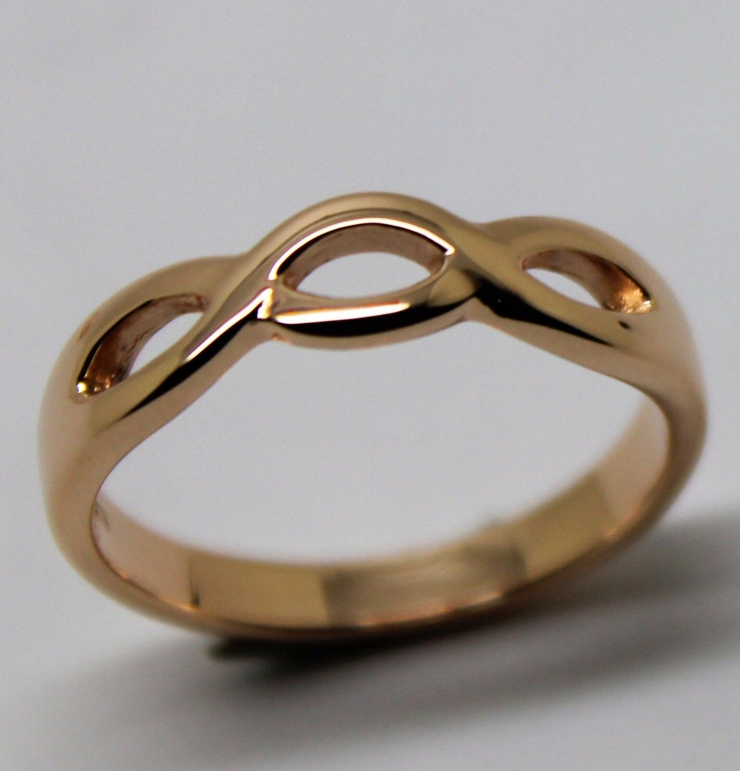 Genuine 9ct Yellow or Rose or White Gold or Sterling Silver Infinity Love Ring